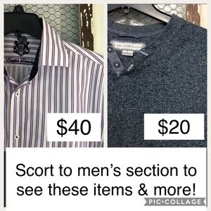 Sort to men’s section to see men’s items!